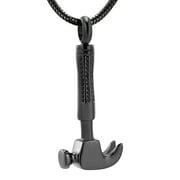 Hammer Urn Necklace for Ashes Memorial Cremation Jewelry Ash Holder Stainless Steel Keepsake Pendant Necklace for Men Women